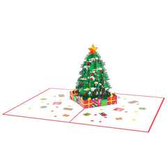 Christmas Pop Up Cards 5"x7" - Beautiful Christmas Tree Design Perfect for Kids & Adults - Christmas Card for the Happy Occasion iOyounow - Ioyounow