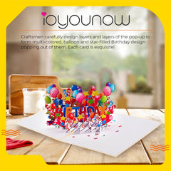 Happy Birthday Gift Cards – 5x7 Pop Up Birthday Card for Women | 3D Paper Greetings Card – Best Pop Up Card for Girls and Boys iOyounow - Ioyounow