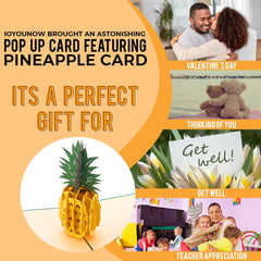 Pineapple 3D Pop Up Card for All Occasions | Popup Pineapple - Birthday Card for Mom - Cheer Up Gift for Women iOyounow - Ioyounow