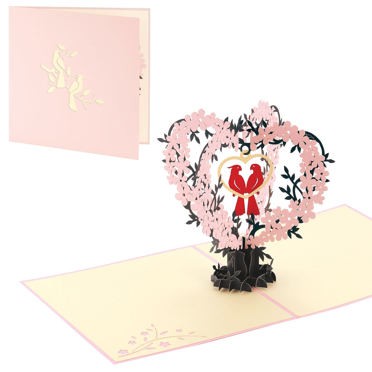 Love Birds Pop Up Card- 5x7 Pop Up Birthday Card for couple, Valentines Greetings Card | Birthday Card for Boyfriend, Girlfriend, Spouse - Ioyounow