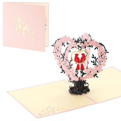 Love Birds Pop Up Card- 5x7 Pop Up Birthday Card for couple, Valentines Greetings Card | Birthday Card for Boyfriend, Girlfriend, Spouse - Ioyounow