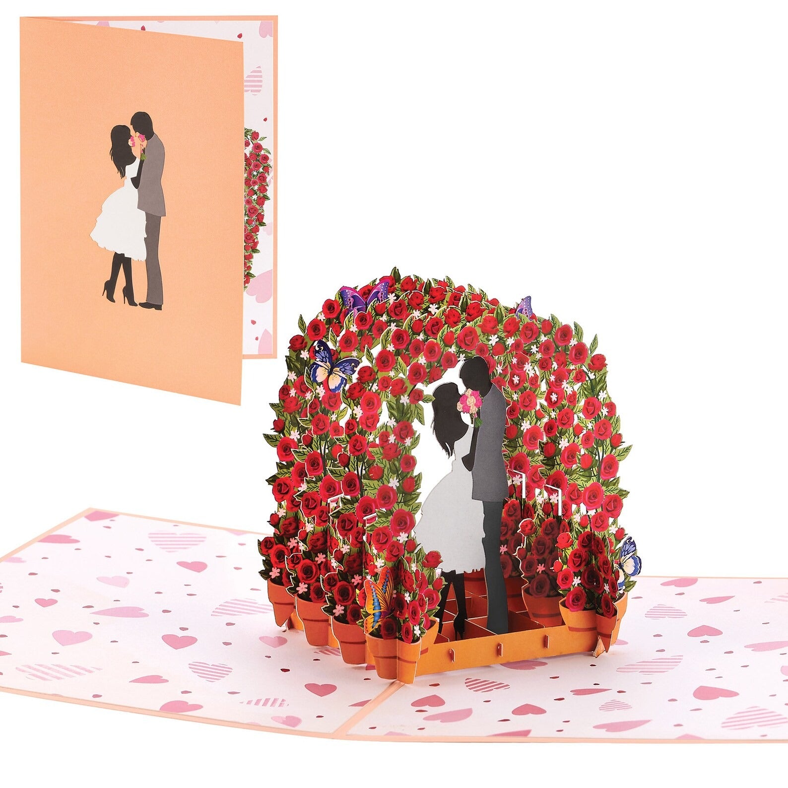 Rose Love Arch Pop Up Card- 5x7 Pop Up Card for couple, Valentines Greetings Card | Birthday Card for Boyfriend, Girlfriend, Spouse iOyounow - Ioyounow