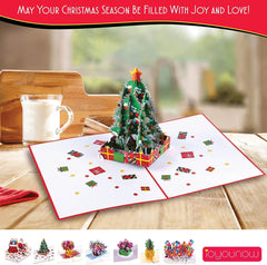 Christmas Pop Up Cards 5"x7" - Beautiful Christmas Tree Design Perfect for Kids & Adults - Christmas Card for the Happy Occasion iOyounow - Ioyounow