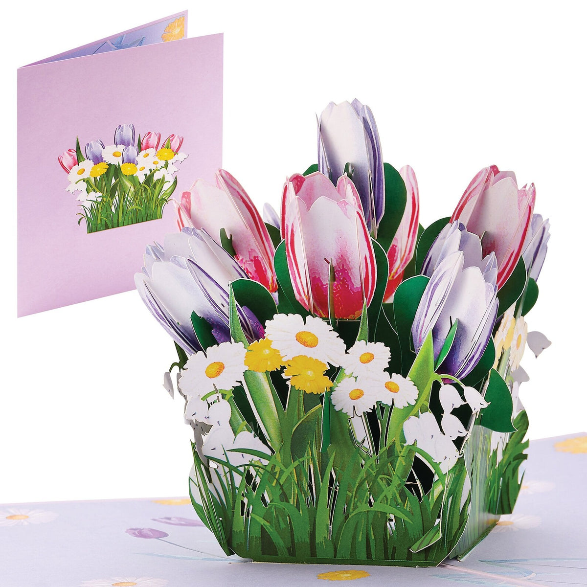 Tulips Bouquet Pop Up Card - 5x7 Pop Up Birthday Card, Greetings Card | Happy Birthday Card for Sisters – Gift for Women iOyounow - Ioyounow