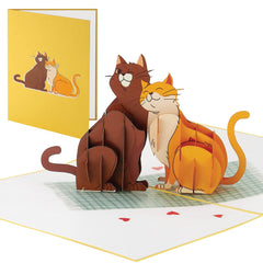 IOYOUNOW Cats Pop Up Card - 6x12 Inch Pet Love Greeting Card with Adorable 3D Design - Perfect for Cat Lovers Popup Birthdays Card - Ioyounow