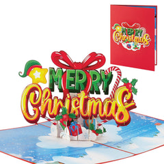 IOYOUNOW Merry Christmas Popup Cards - Beautiful Merry Christmas Design Perfect for Kids & Adults - Christmas Card for the Happy Occasions - Ioyounow