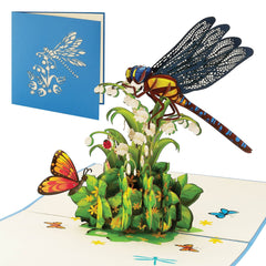 IOYOUNOW Dragonfly Pop Up Card - Attractive Design Perfect for Kids & Adults - Perfect for Fly Lovers Popup Birthdays Card - Ioyounow