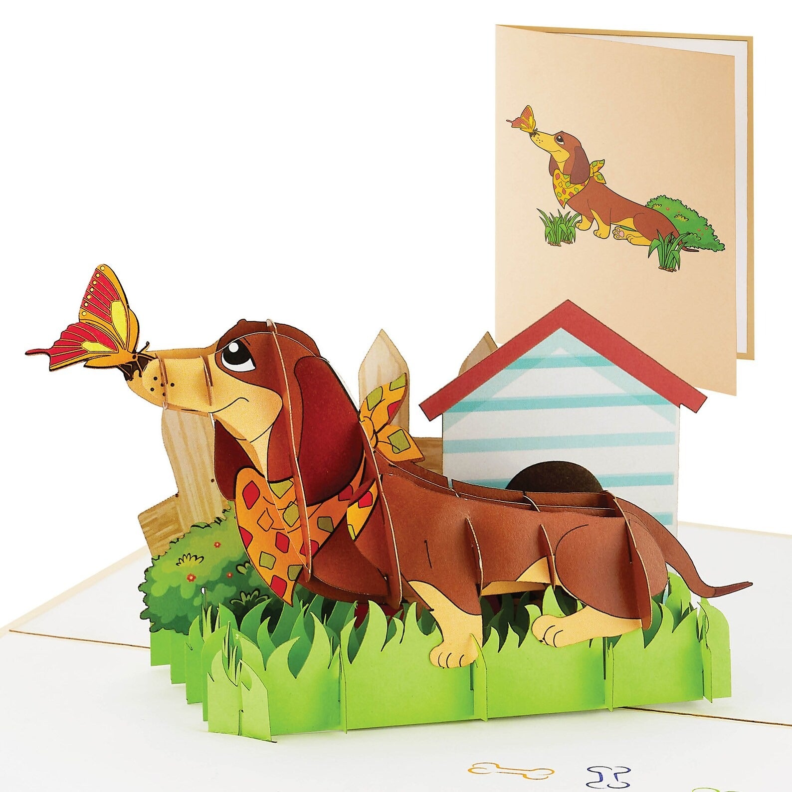 IOYOUNOW Dachshund Pop Up Card - 12x6 Inch Pet Love Greeting Card with Adorable 3D Design - Perfect for Dog Lovers Popup Birthdays Card - Ioyounow