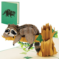 IOYOUNOW Raccoon Pop Up Card – 12x6 Inch Greetings Card with Amazing 3D Raccoon Design | Perfect for Birthdays, Thanks Giving - Ioyounow