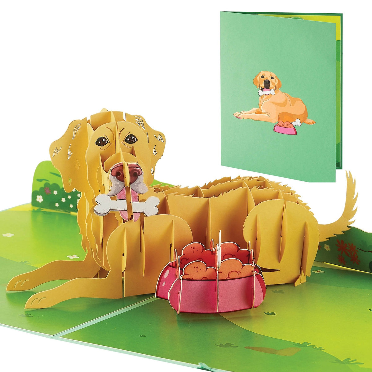 IOYOUNOW Golden Retriever Pop Up Card - 12x6 Inch Pet Love Greeting Card with Adorable 3D Design - Perfect for Dog Lovers Birthdays Card - Ioyounow