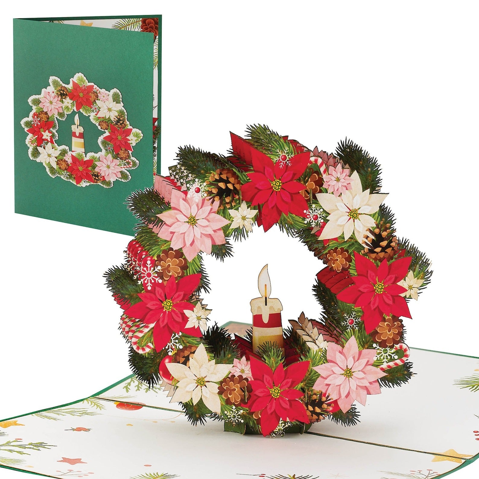 IOYOUNOW Christmas Wreath Pop Up Card - Beautiful Christmas Perfect Gift for Kids & Adults - Christmas Card for the Happy Occasions - Ioyounow